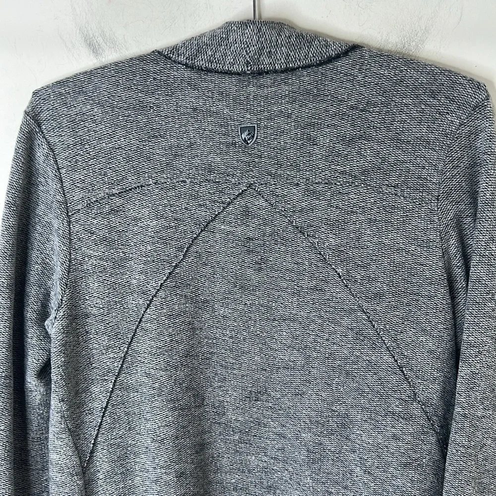 KUHL Nova Cardigan Wool Blend Drape Open Front Ash Gray Size Small